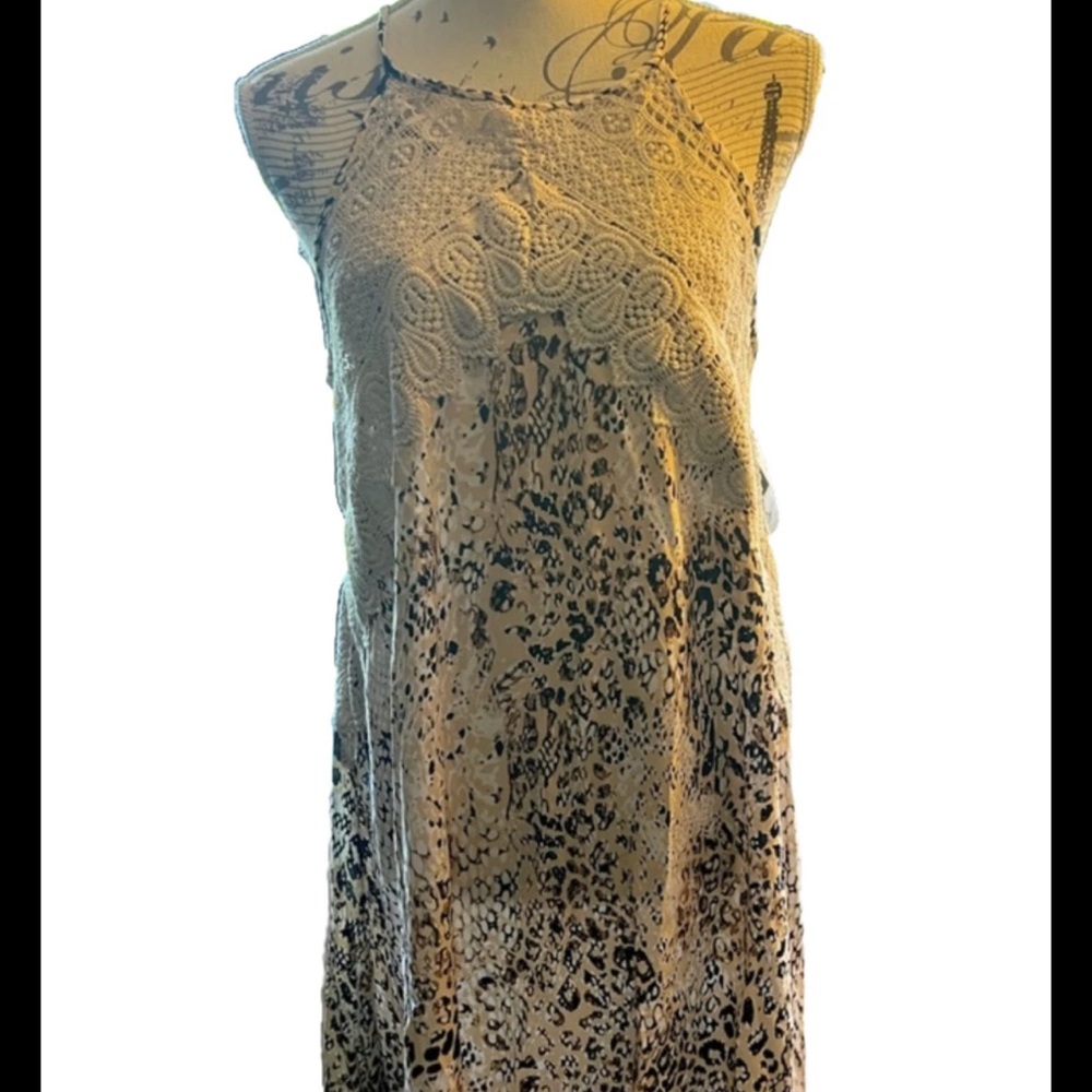 INDIGO ROSE Dress Boho with lace racer back Women's Size M